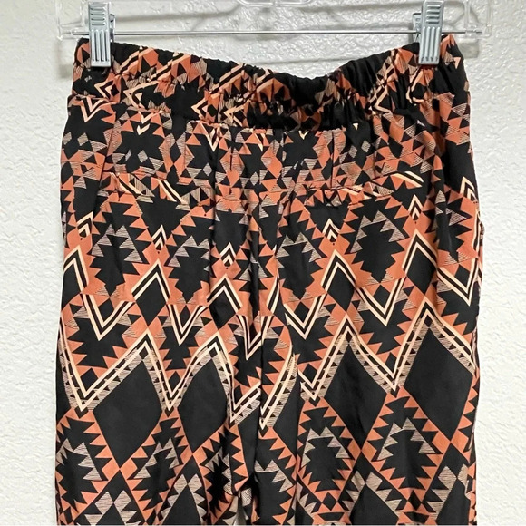 Charlotte Russe Boho Multicolor Geometric Print Elastic Waist Pants SMALL - Picture 6 of 6
